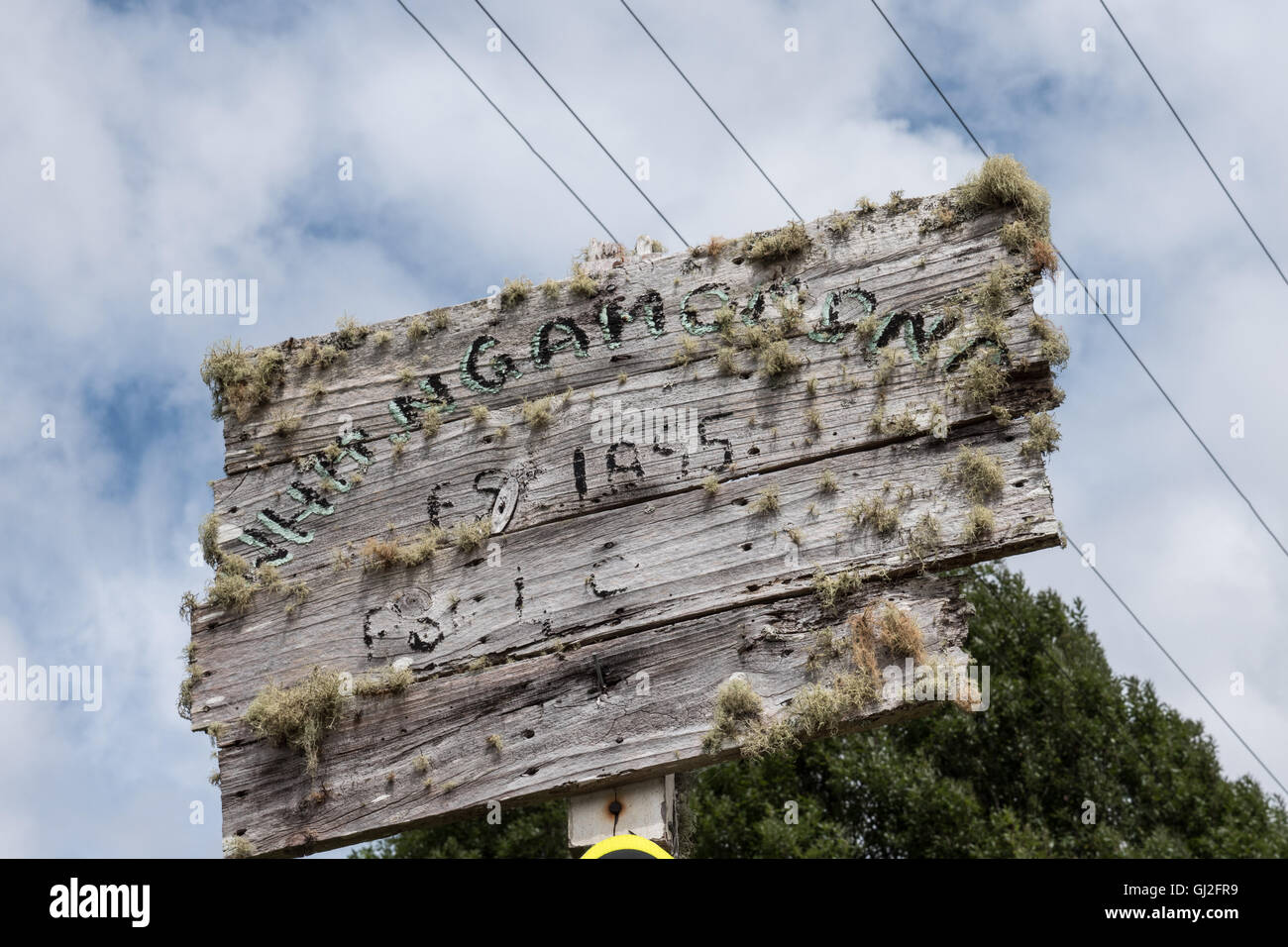 Old township sign Whangamomona Taranaki, North Island, New Zealand
