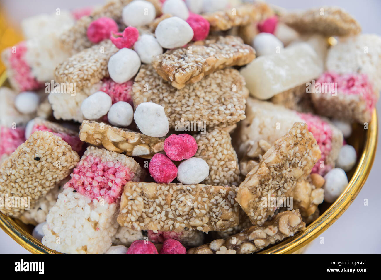 Candy comfit, Chinese sweetmeat made of many ingredients Stock Photo