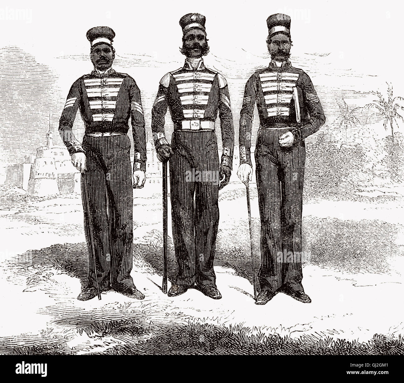 Bengal soldiers, British India, 19th century Stock Photo Alamy