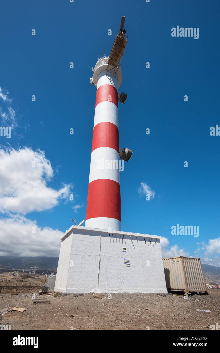 Lighthouse In Punta de Abona, south Tenerife island, canary island, Spain. Stock Photo