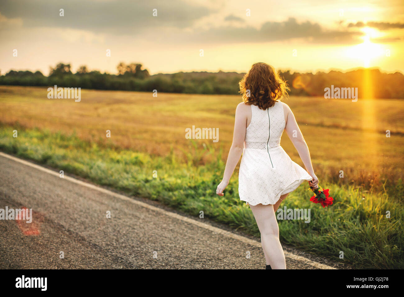 Woman evening dress rear view hi-res stock photography and images - Alamy