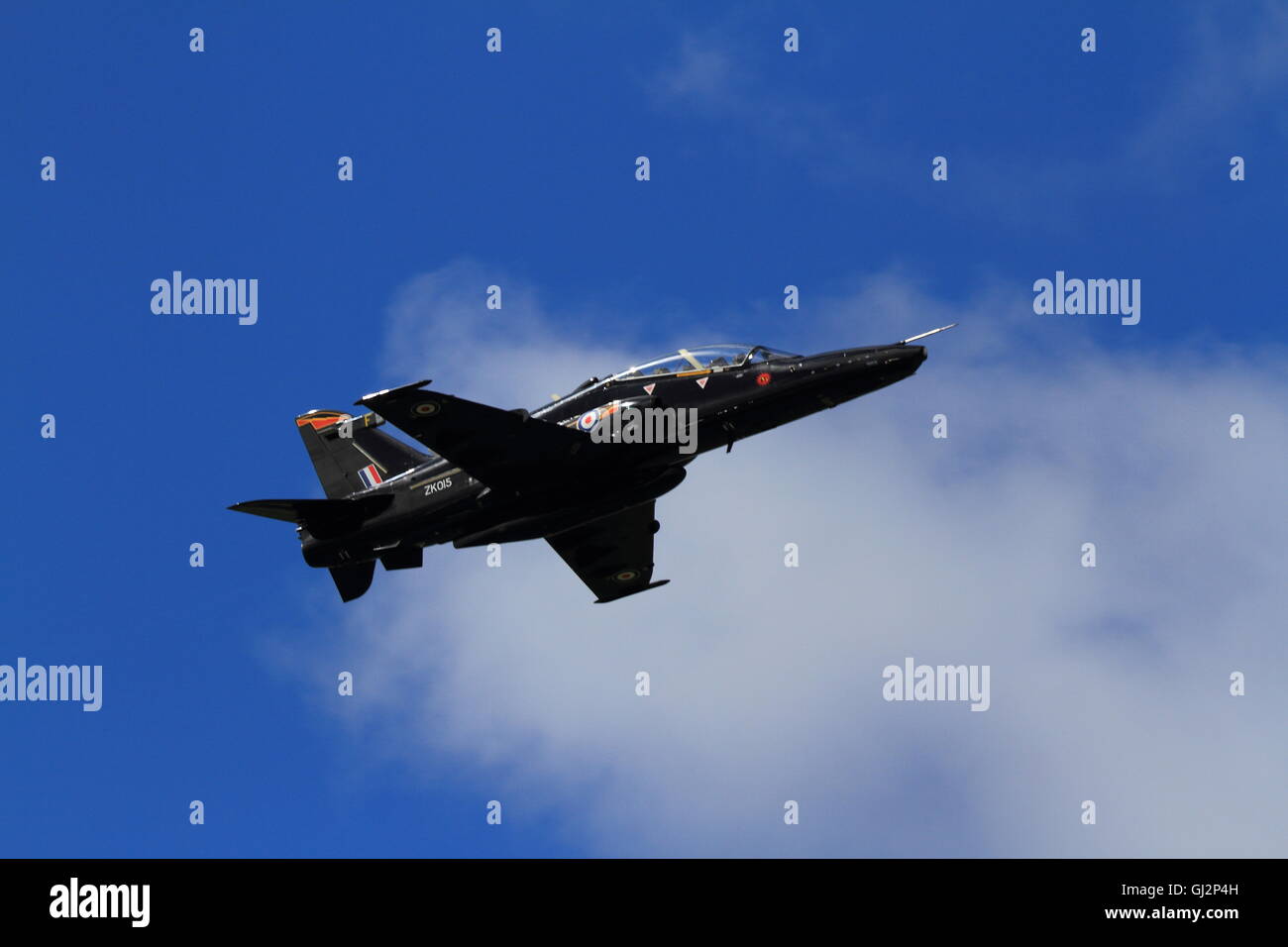 Hawk fast jet training aircraft takes off from RAF Valley in Wales. Stock Photo