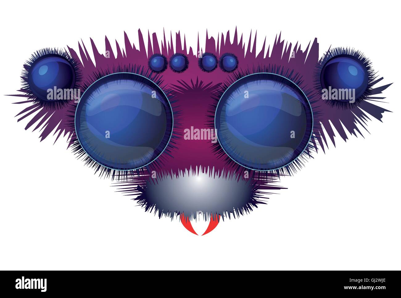 Head and eyes of the spider Stock Vector