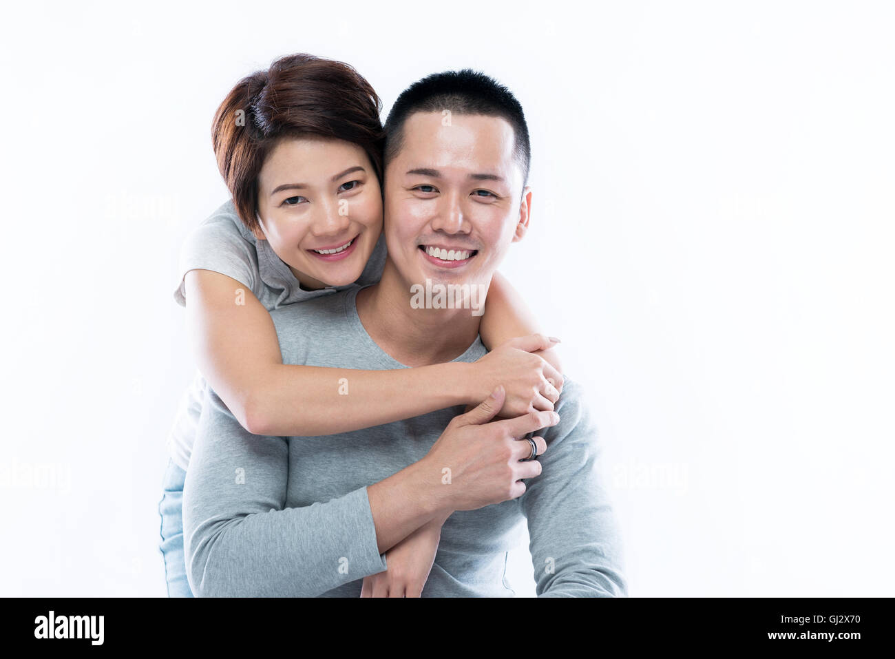 Young happy Asian couple. Stock Photo