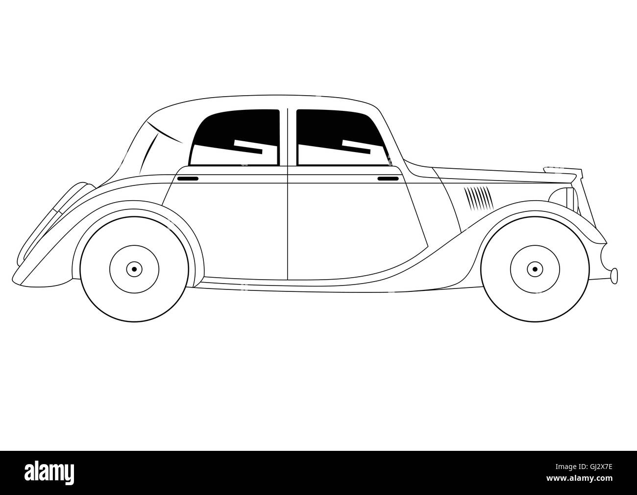 Vector illustration of the vintage model car Stock Vector