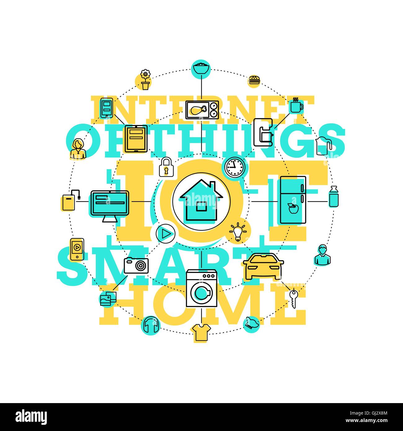 Smart Home And Internet Of Things Line Art Stock Vector Image & Art - Alamy