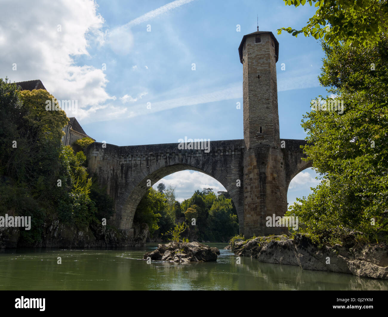 Orthez old bridge in the french pyrenees Stock Photo - Alamy