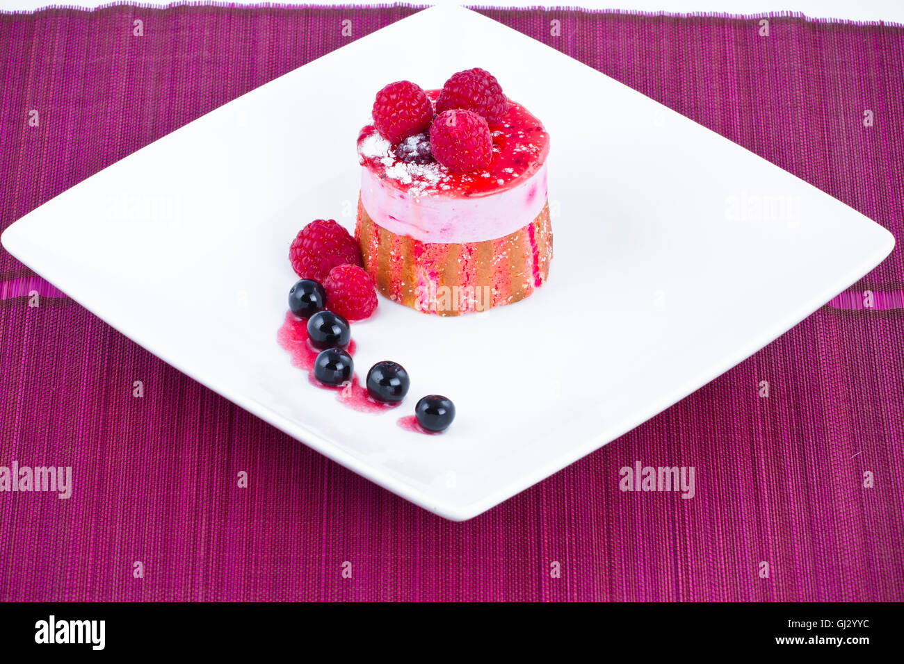 Strawberry and blackberry cake Stock Photo Alamy