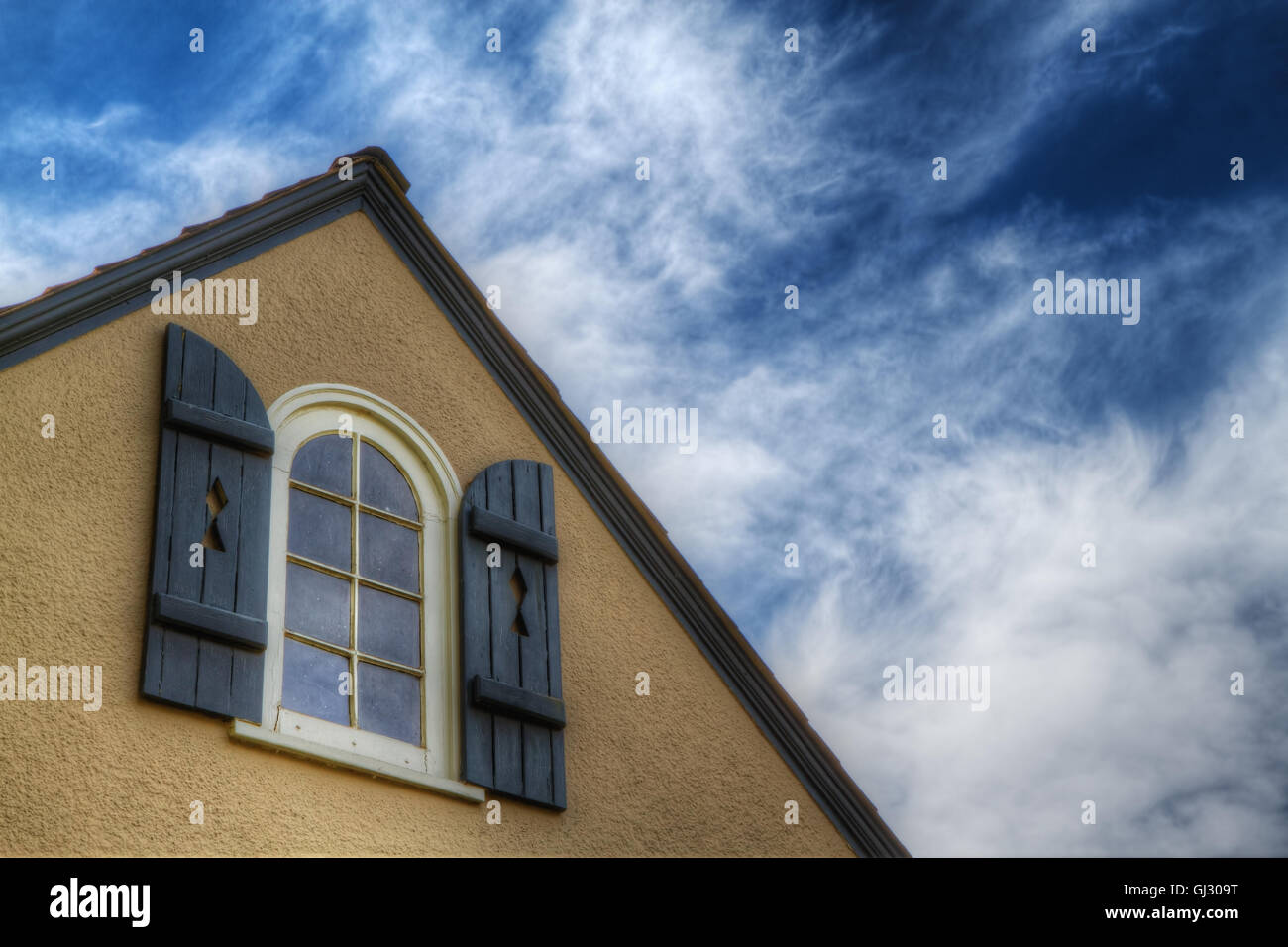 Shutter window blue sky HDR Stock Photo