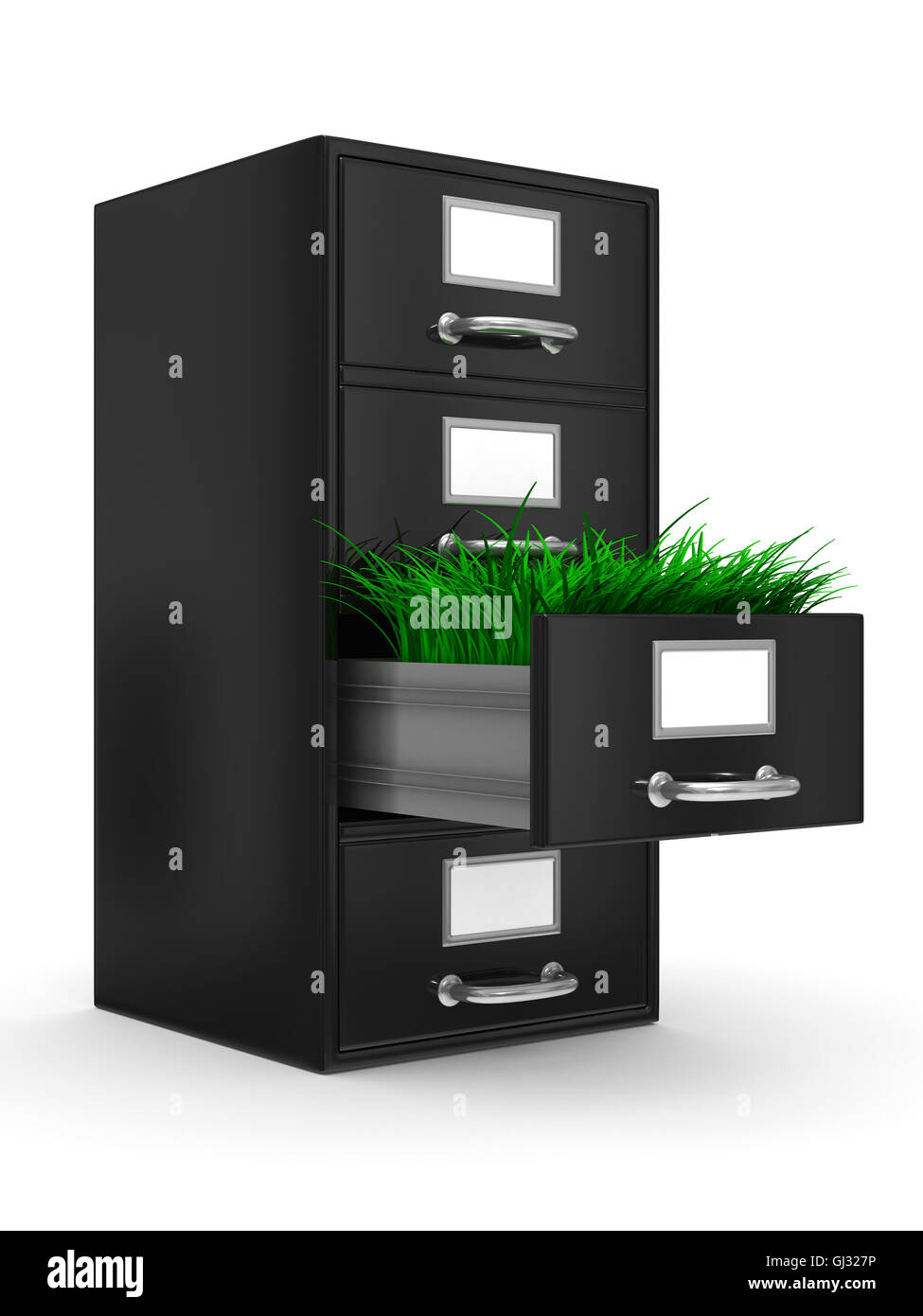 Filing cabinet on white. Isolated 3D image Stock Photo - Alamy