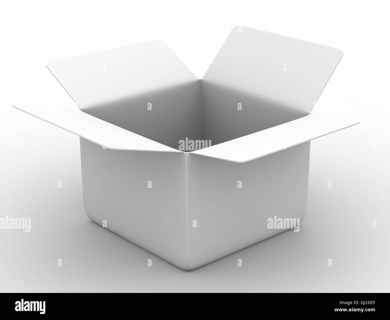 Open box on white background. Isolated 3D image Stock Photo - Alamy