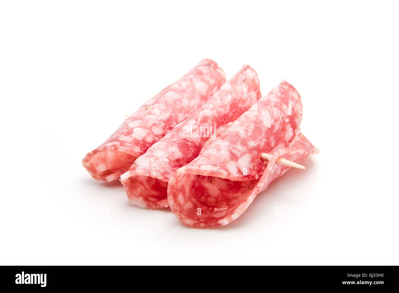 Slice of Salami Stock Photo Alamy
