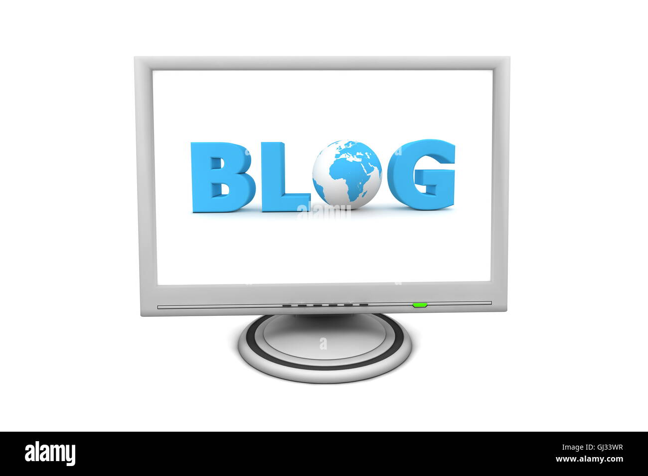 Digital Blog Monitor LCD Flat Screen Monitor Blog Stock Photo - Alamy
