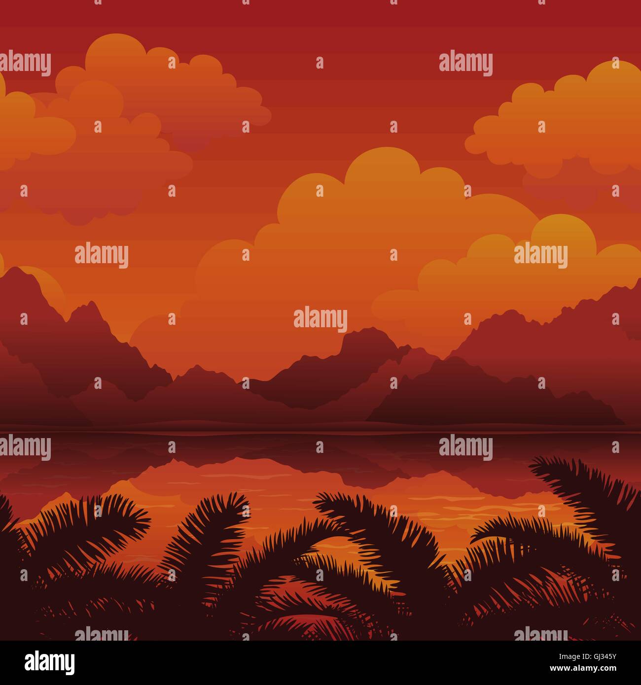 Exotic Seamless Landscape Stock Vector Image & Art - Alamy
