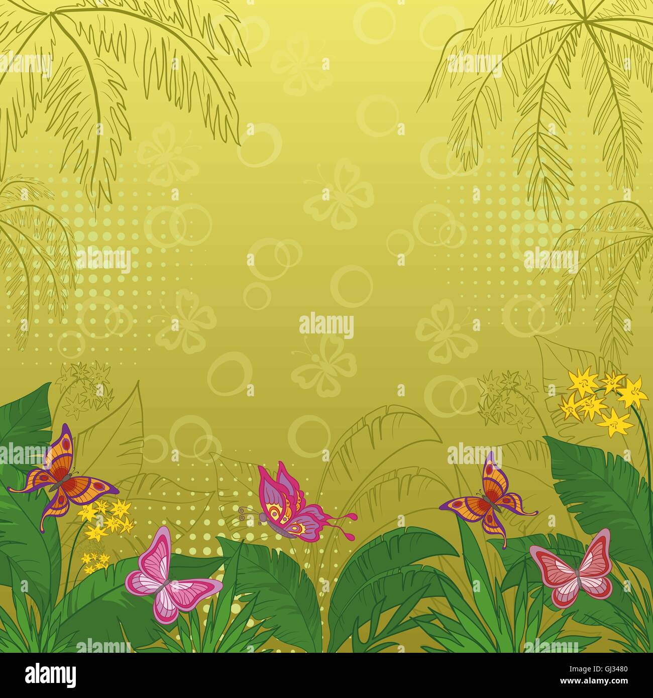 background with butterflies and flowers Stock Vector Image & Art - Alamy