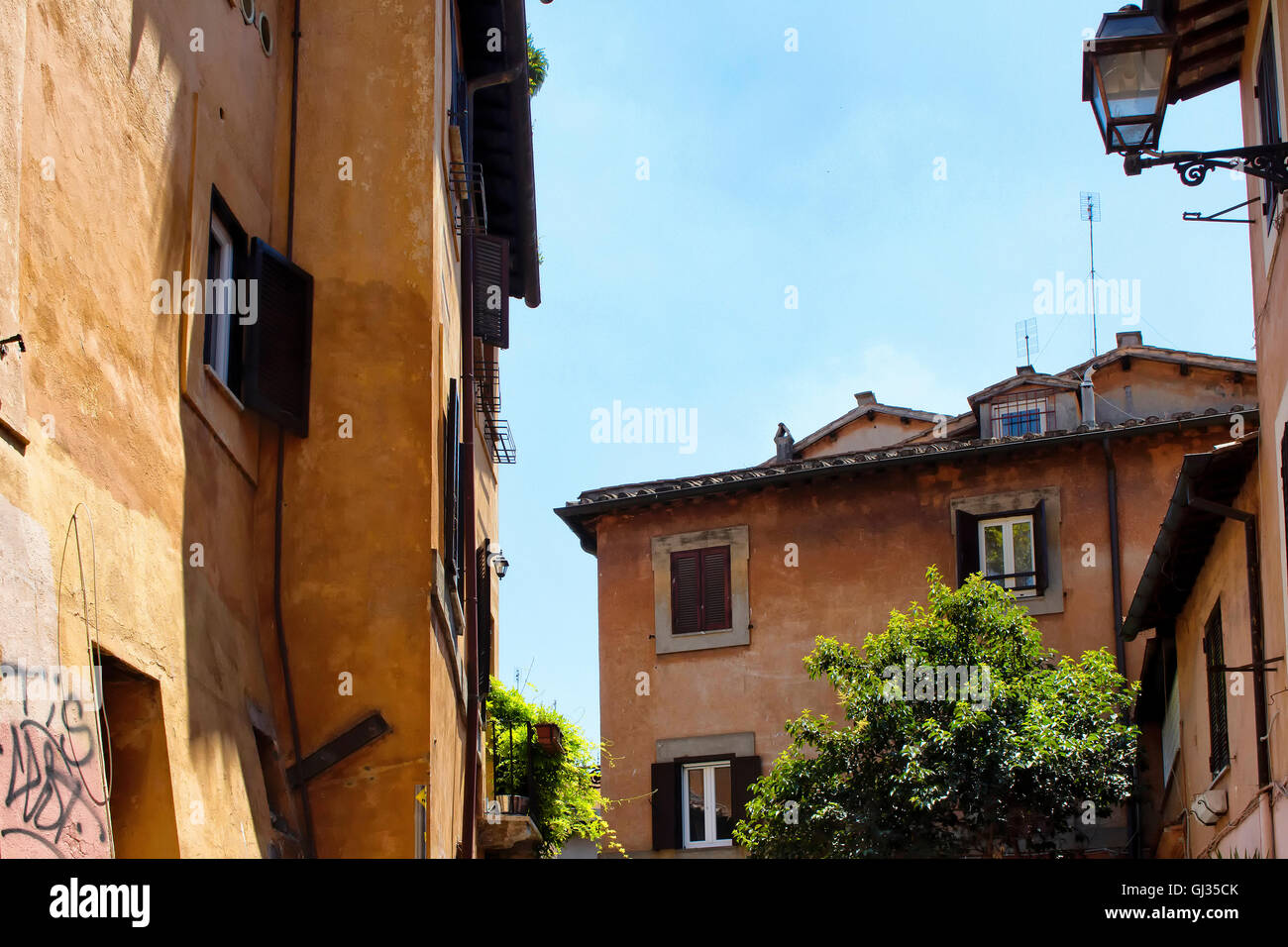 Italian houses in Rome Stock Photo Alamy