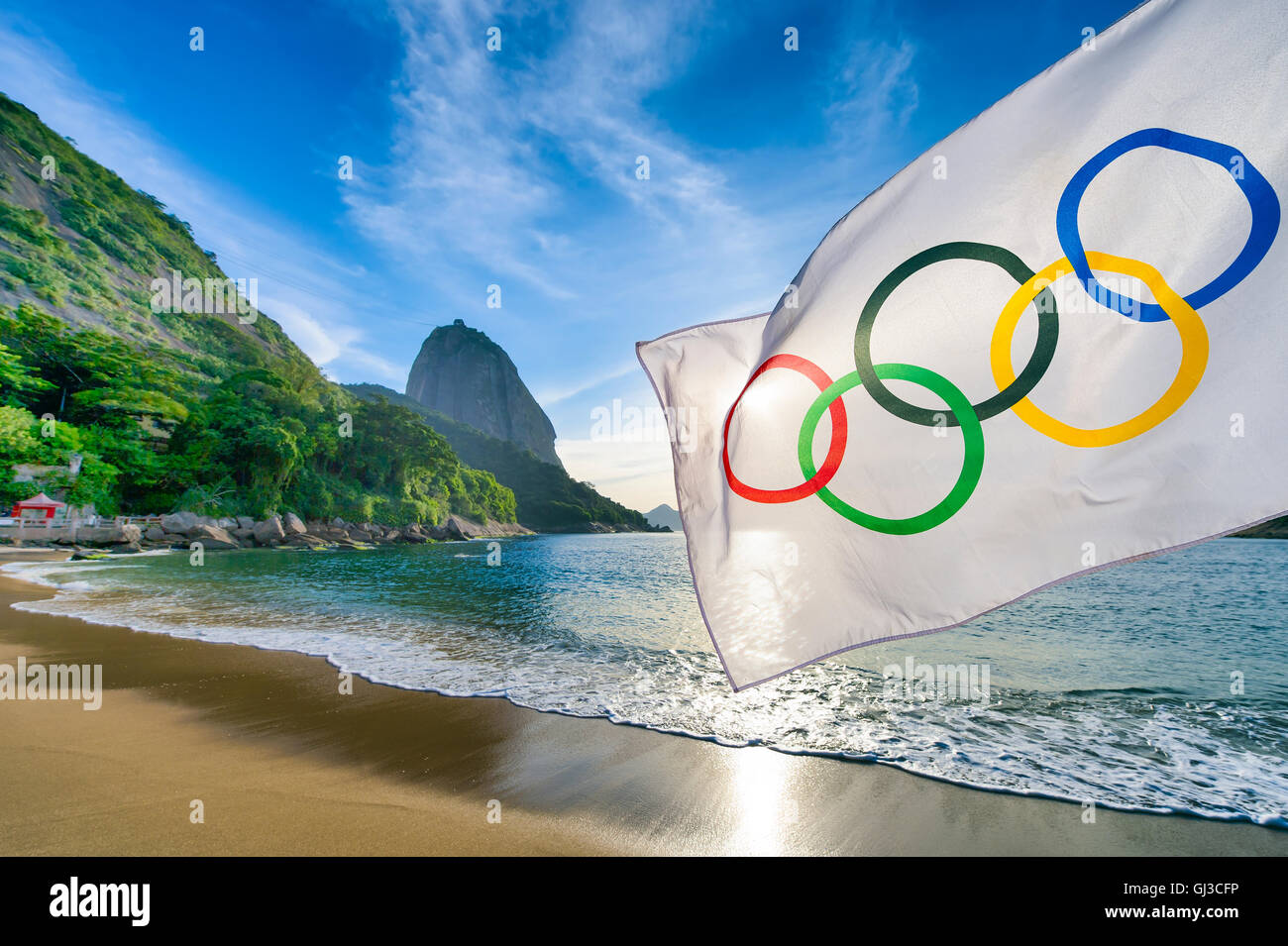 Rising sun flag waving in hi-res stock photography and images - Alamy