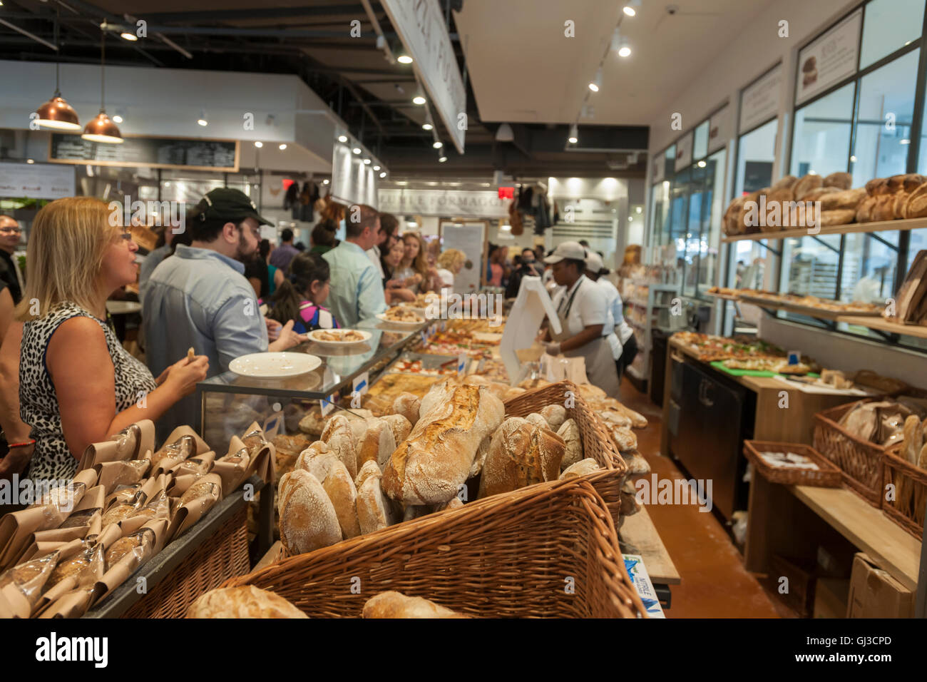 Focaccia and bread at the grand opening of Eataly Downtown in Lower