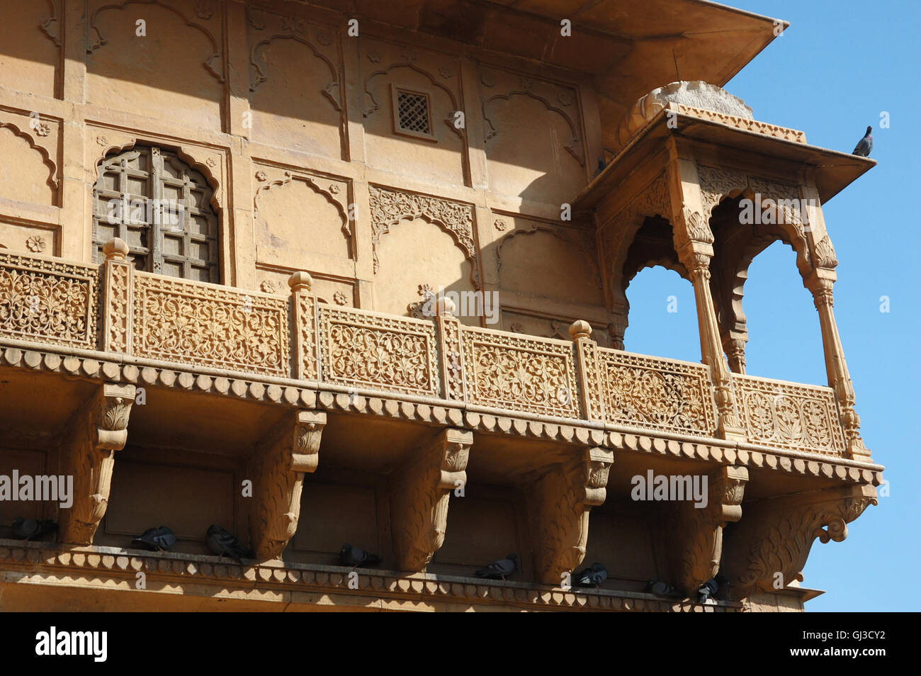 Old Jaisalmer ,city museum in Thar desert, famous unesco heritage site of Rajasthan,India Stock Photo