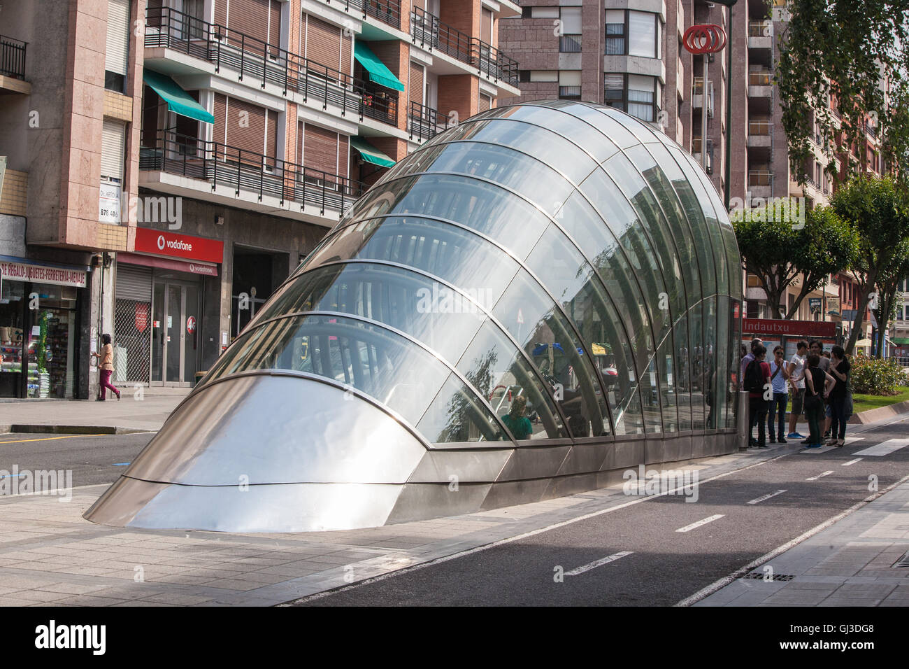 Bilbao train subway metro system entrance/exit Stock Photo - Alamy