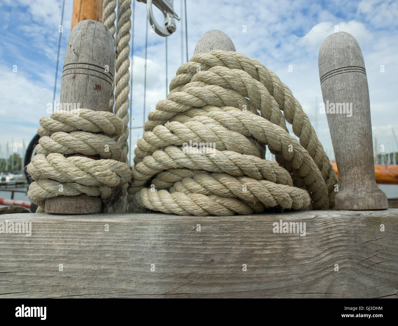 Close up of traditional rope rigging Stock Photo Alamy