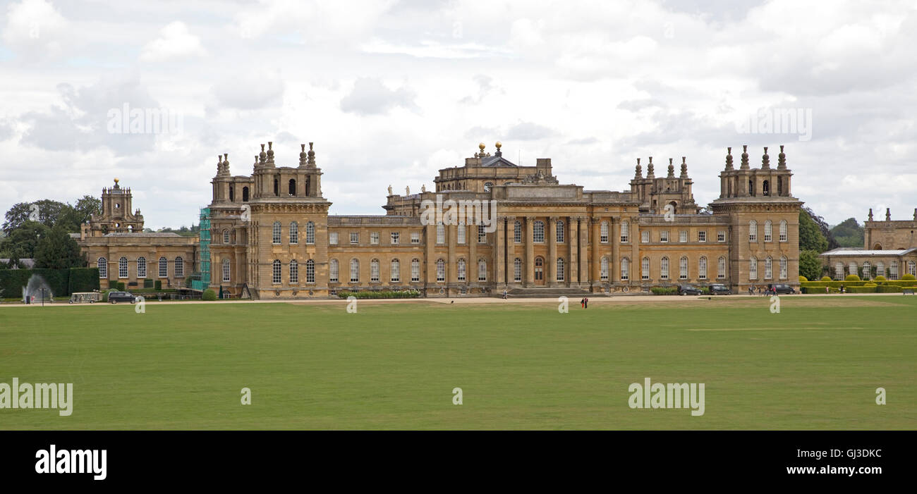 Two visitors on lawns Blenheim Palace Woodstock UK Stock Photo