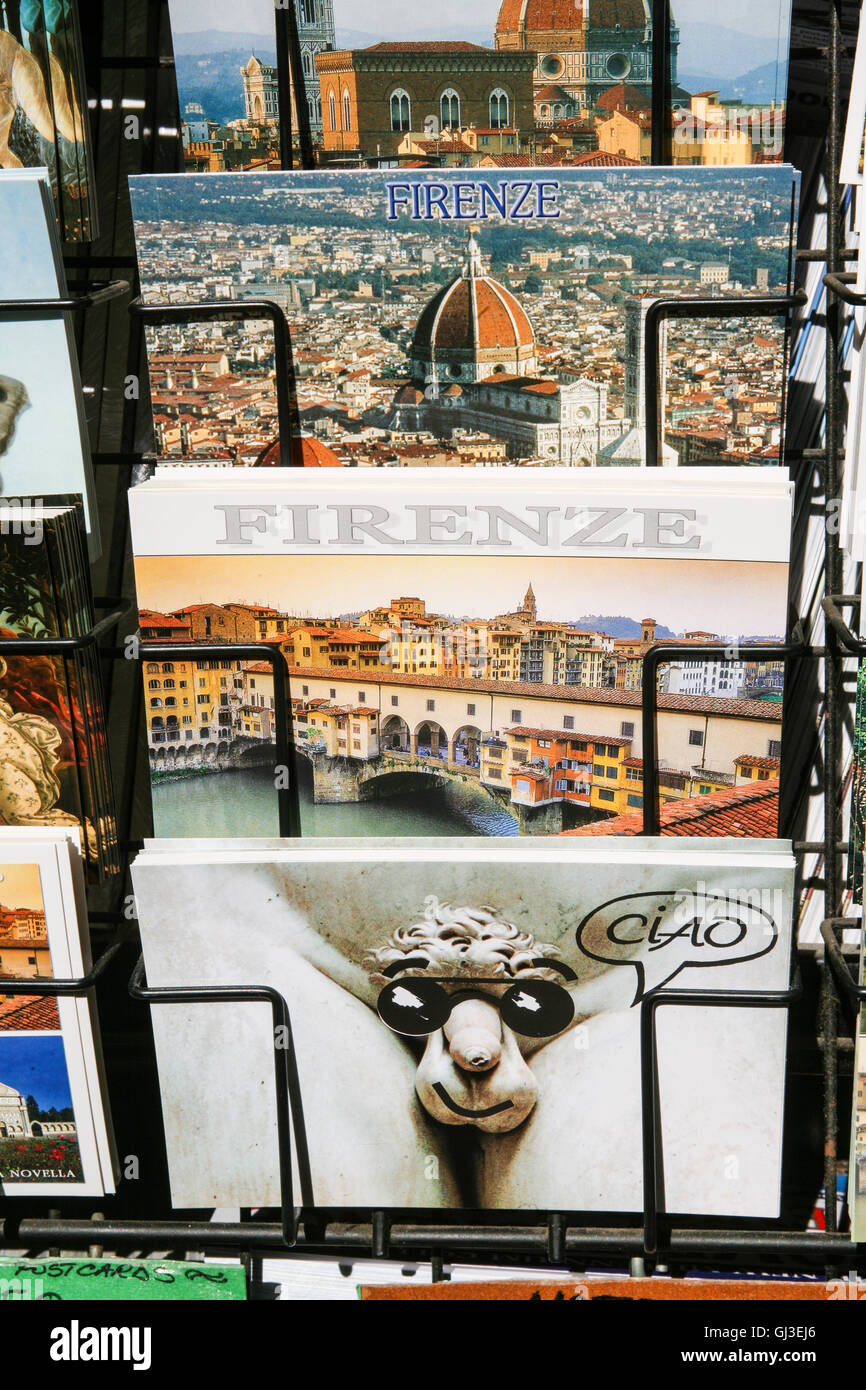 Italy souvenir stall shop next to galleria dellaccademia hires stock