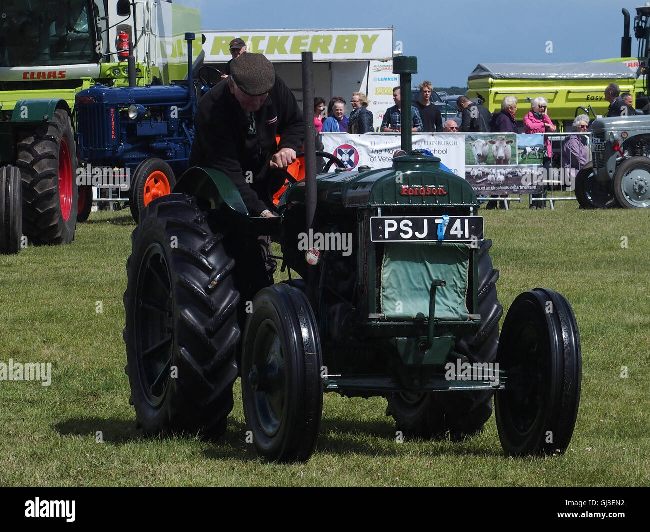 Vintage Tractor display, Main Ring, Haddington Show, East Fortune, East Lothian Stock Photo