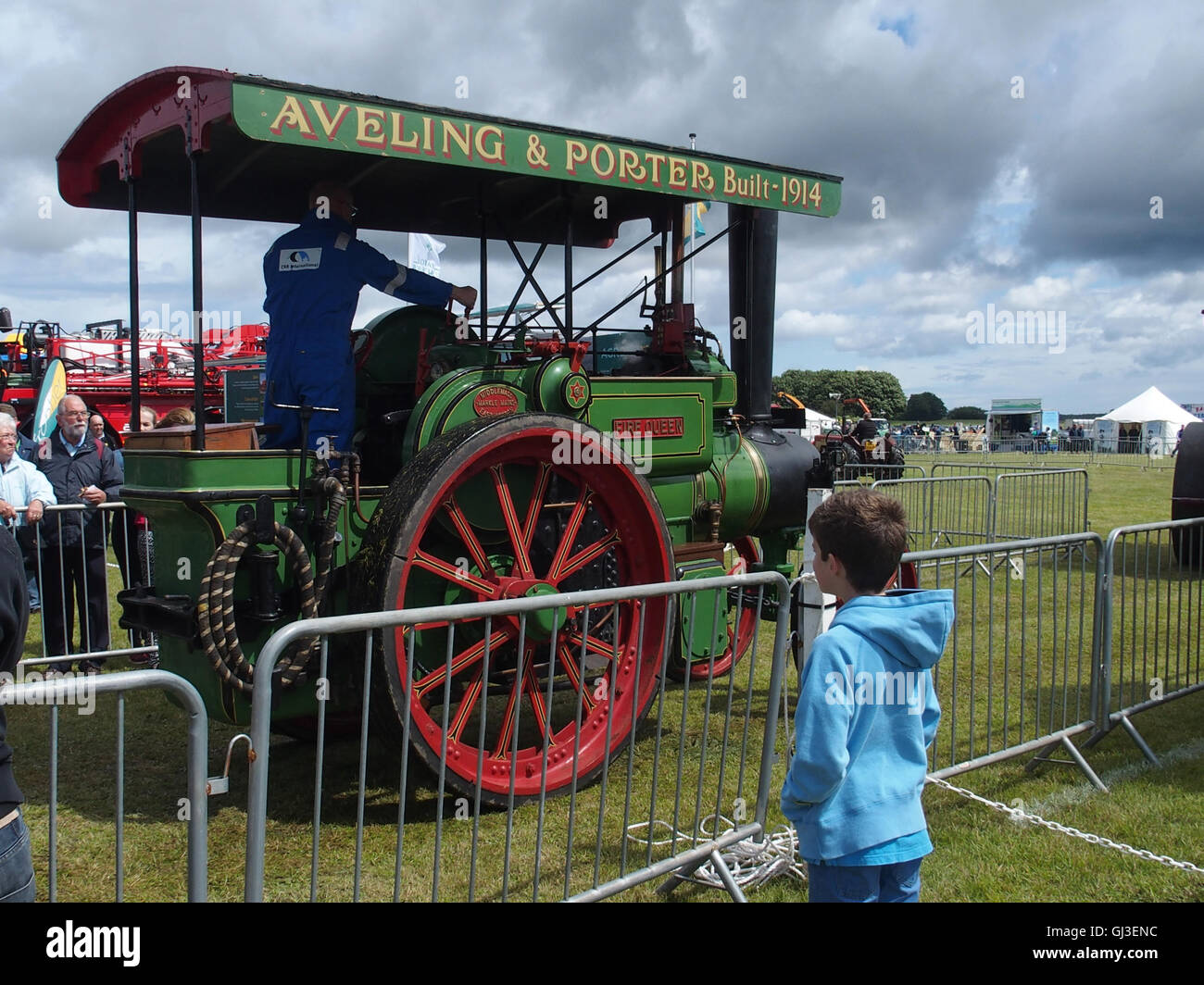 Steam Traction Engine, Vintage Tractor display, Main Ring, Haddington Show, East Fortune, East Lothian Stock Photo