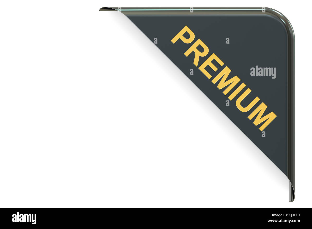 Premium black corner. 3D rendering Stock Photo