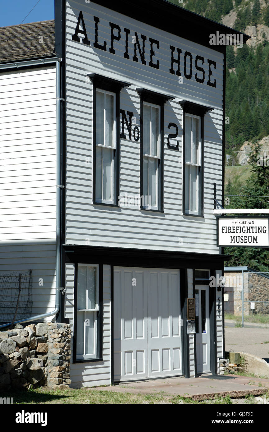 Alpine Hose Firefighting Museum, Colorado USA Stock Photo
