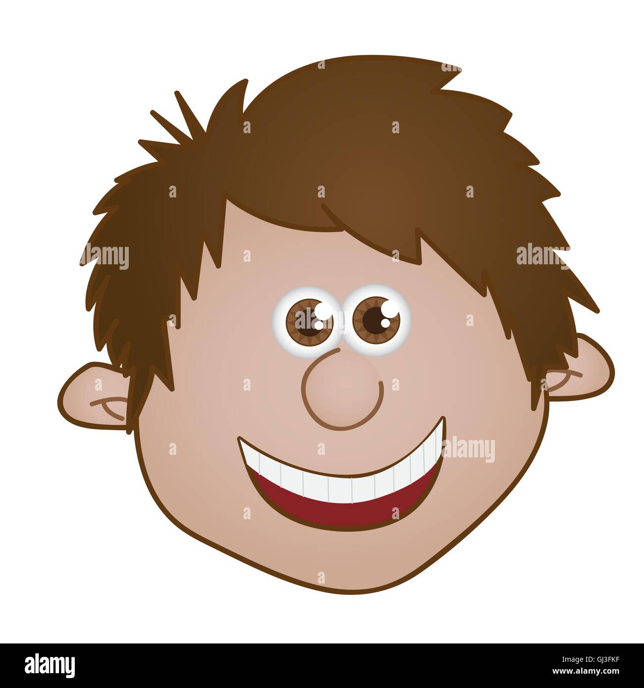 illustration of boy smiling isolated on white background vector Stock ...