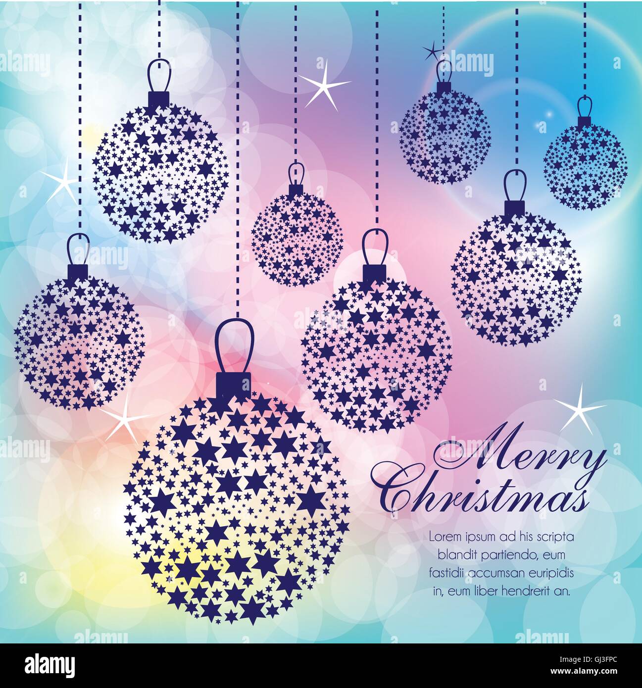 Illustration Christmas balls made with stars vector illustration Stock ...