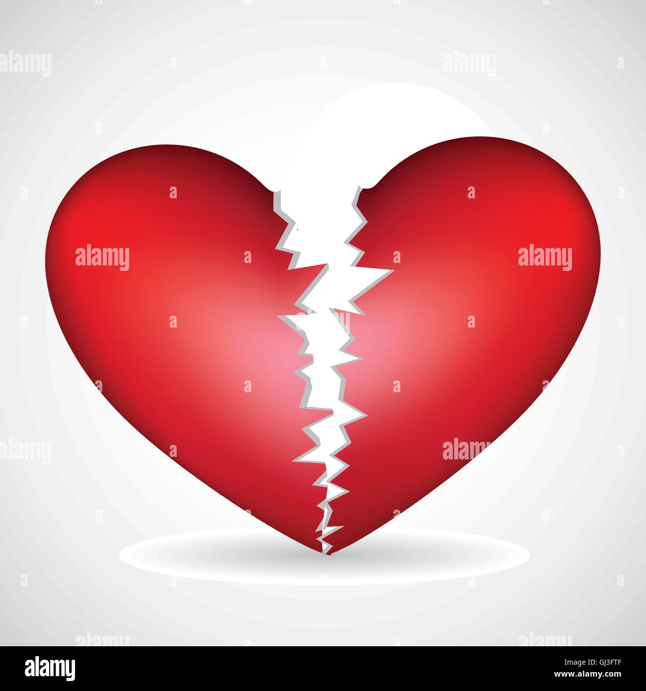 illustration of a broken heart isolated on white background vect Stock ...