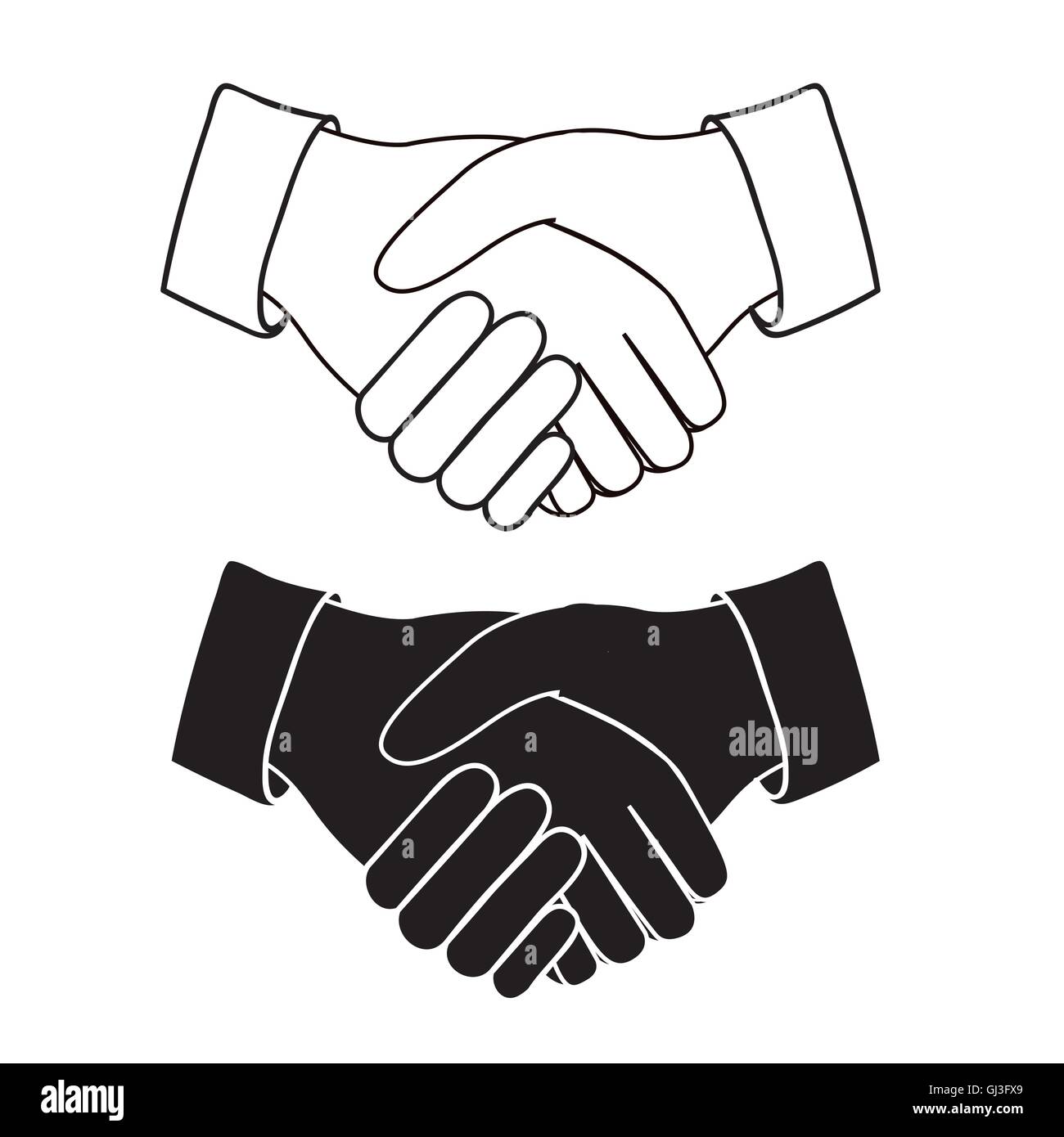 Illustration of handshake isolated on white background vector il Stock ...