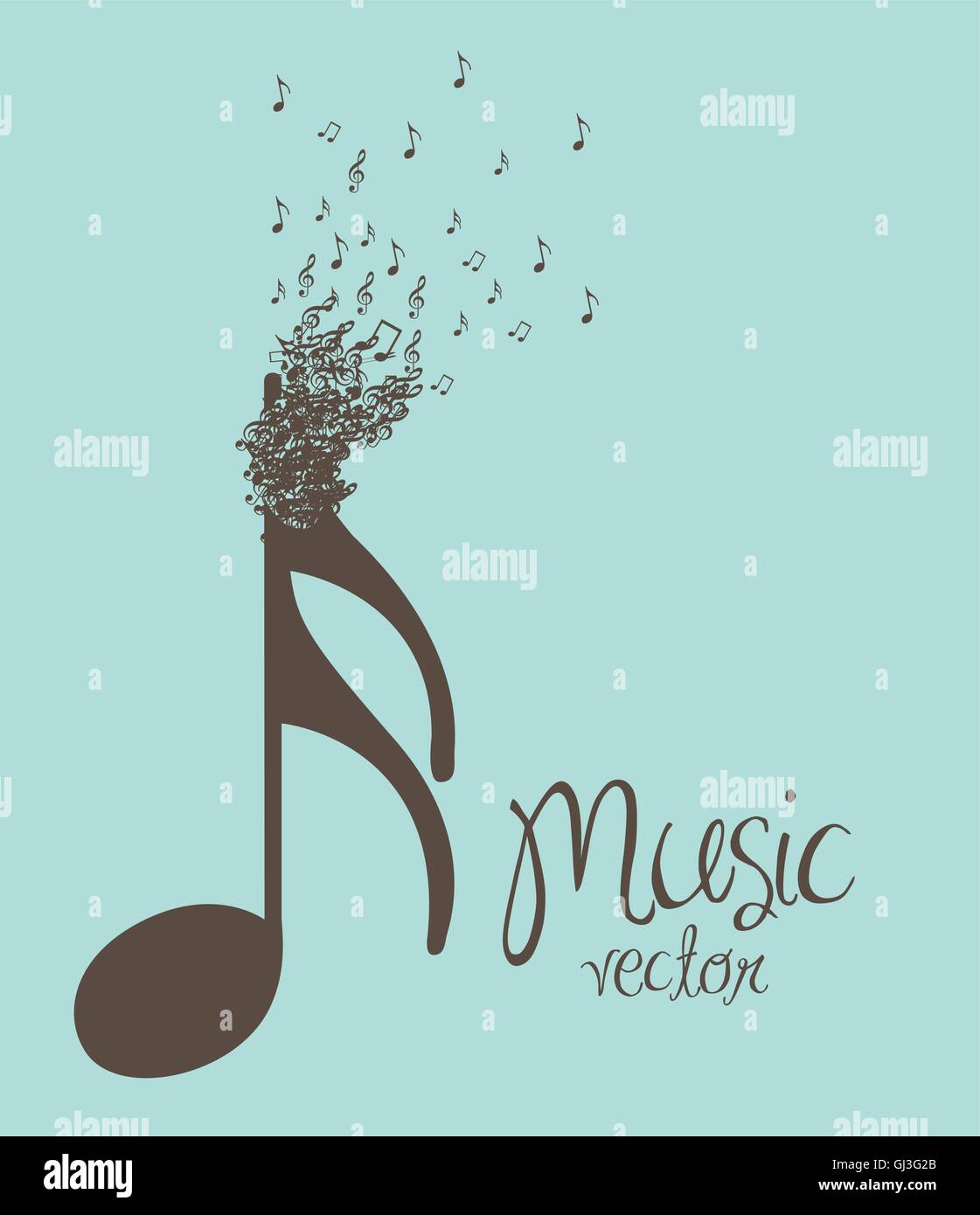 Illustration of musical notes forming a larger note music sound Stock ...