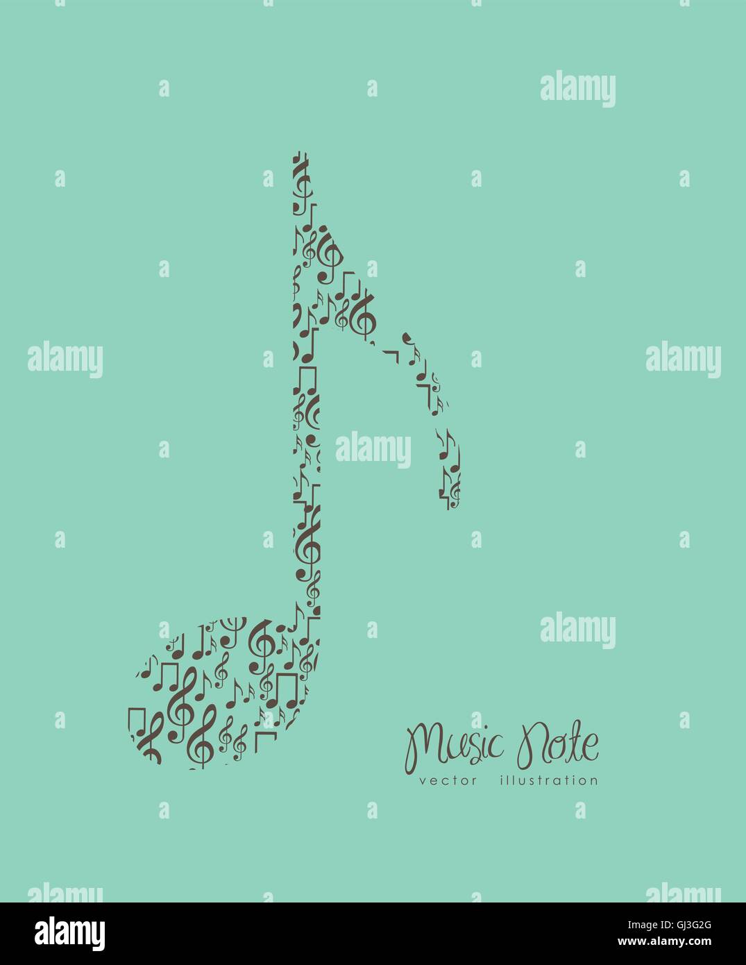 Illustration musical notes forming music Stock Vector Images - Alamy, image size:1075x1390