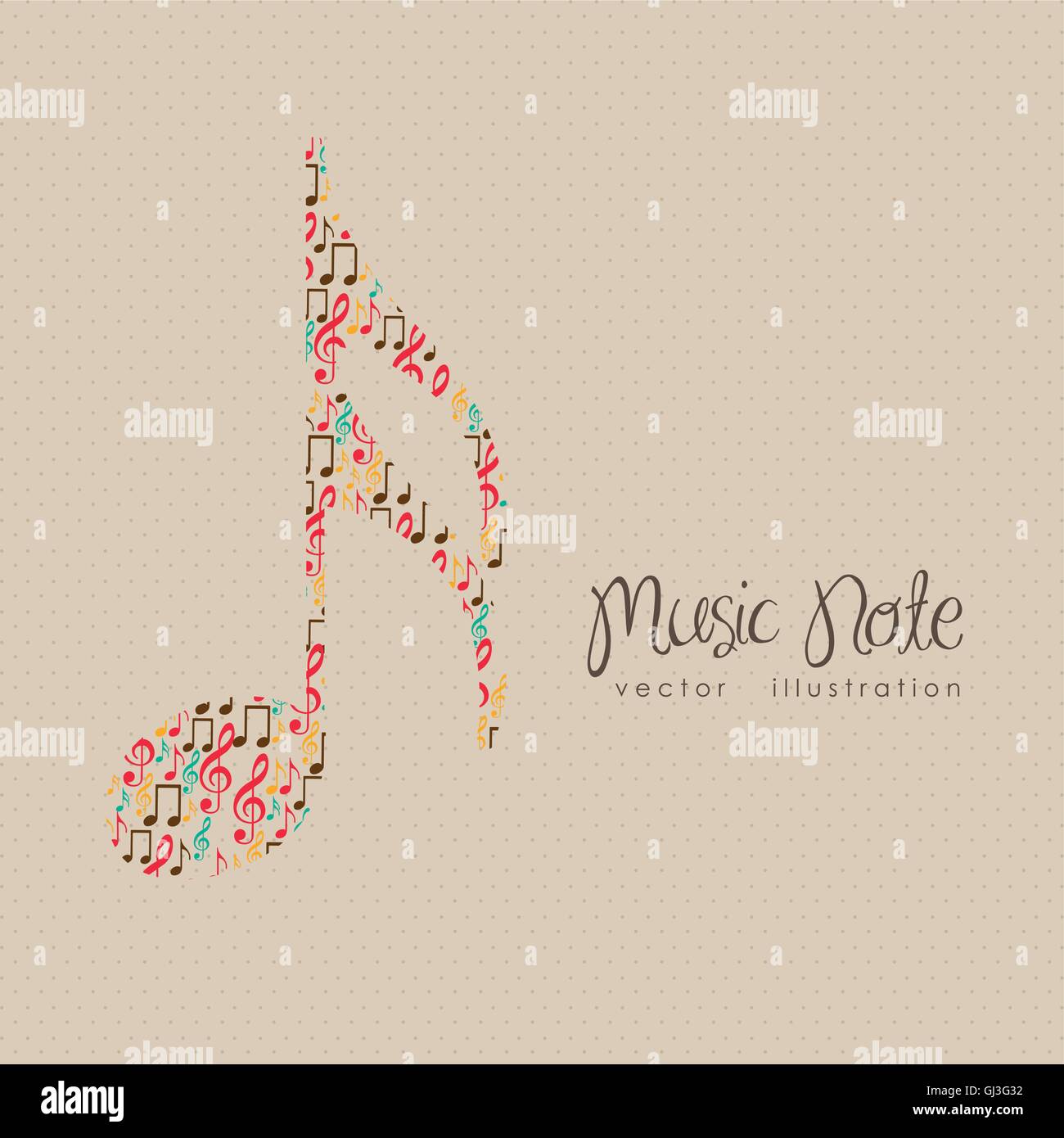 Illustration of musical notes forming a larger note music sound Stock ...