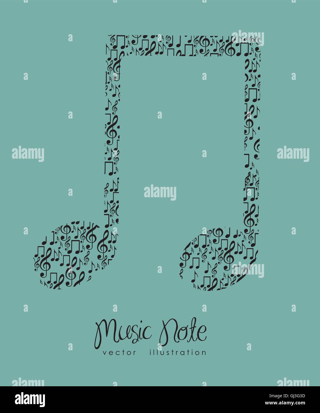 Illustration of musical notes forming a larger note music sound Stock ...