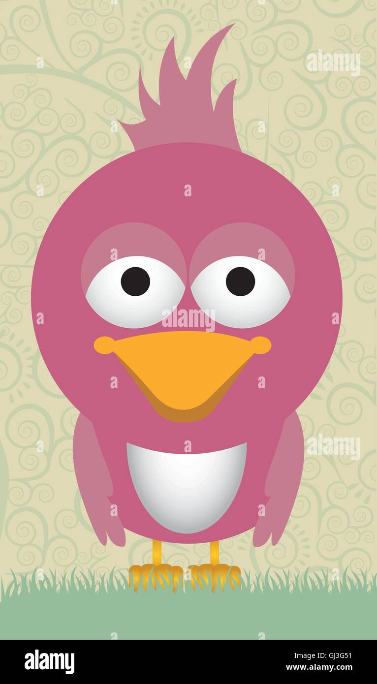 illustration of cute bird in pastel colors vector illustration Stock ...