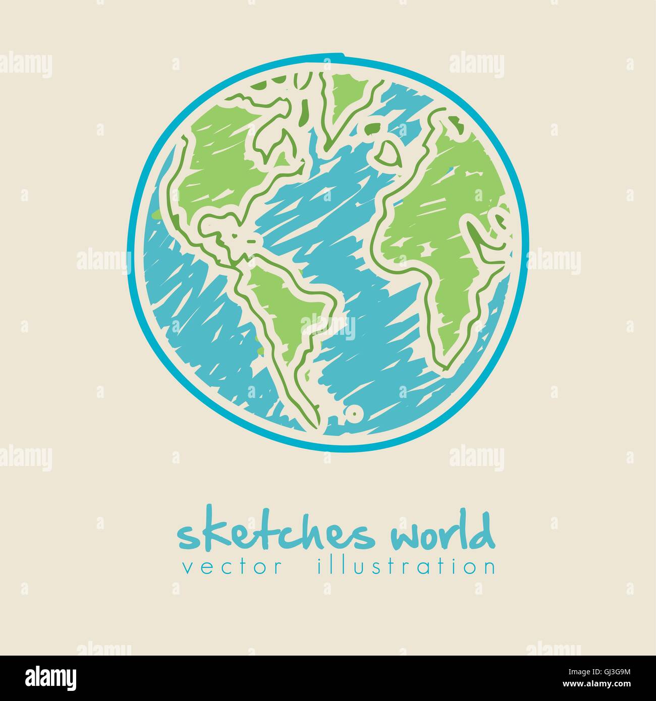 sketch illustration of planet earth isolated on white background Stock ...