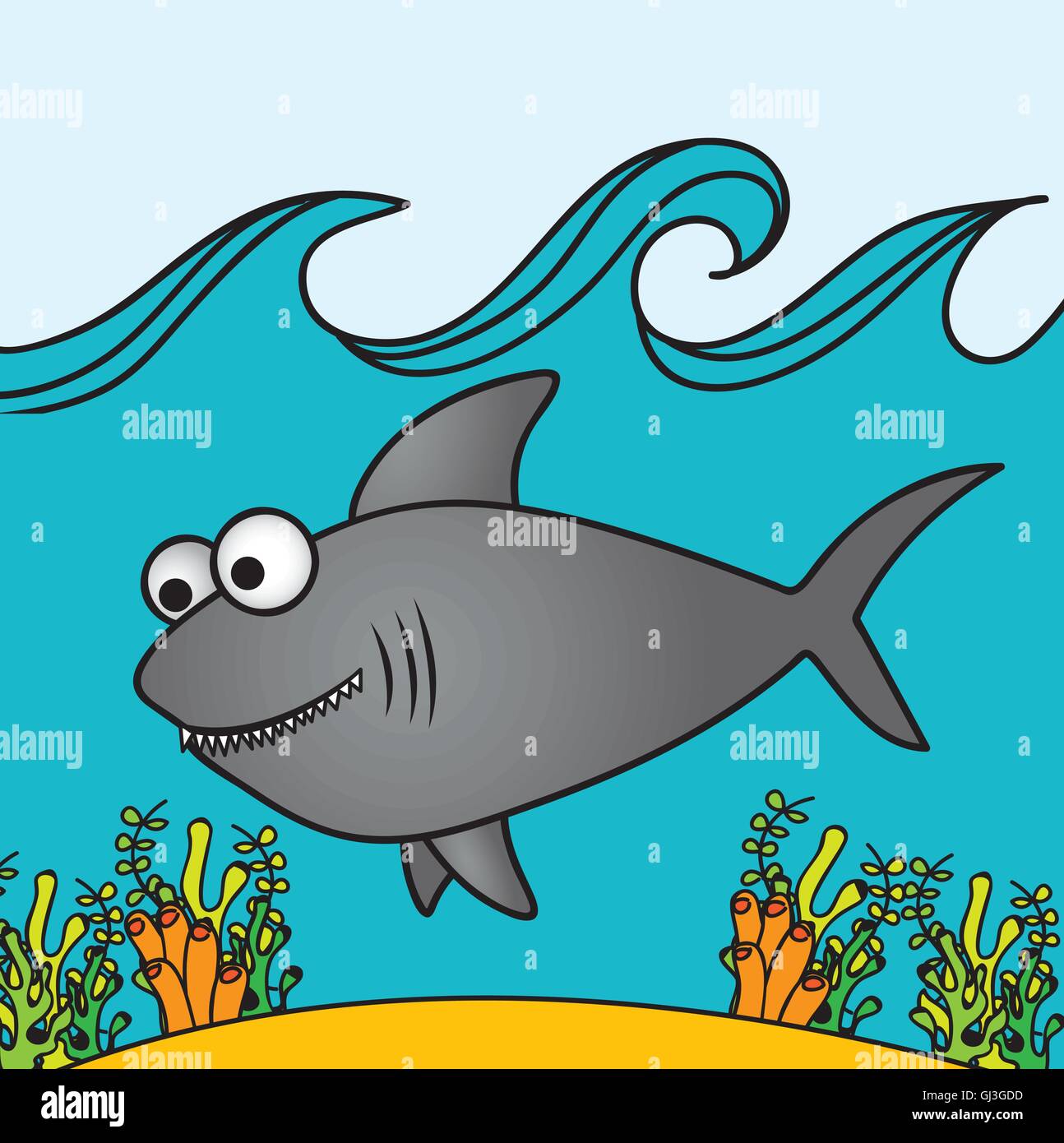 illustration of shark Fish Drawings aquatic animals vector illus Stock  Vector Image & Art - Alamy