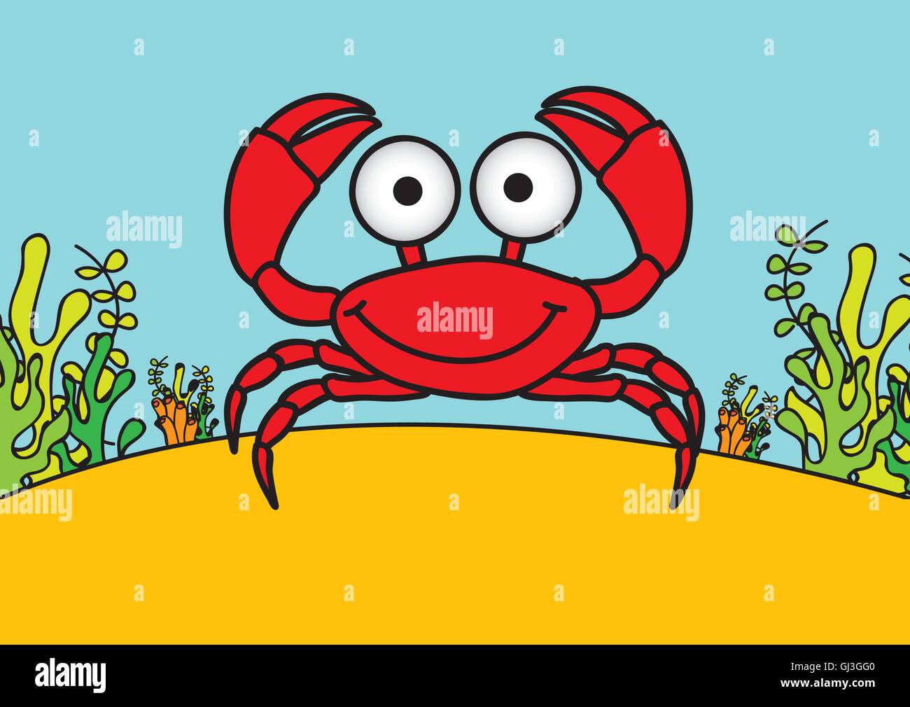 Illustration of crab fish Drawings aquatic animals vector illust Stock