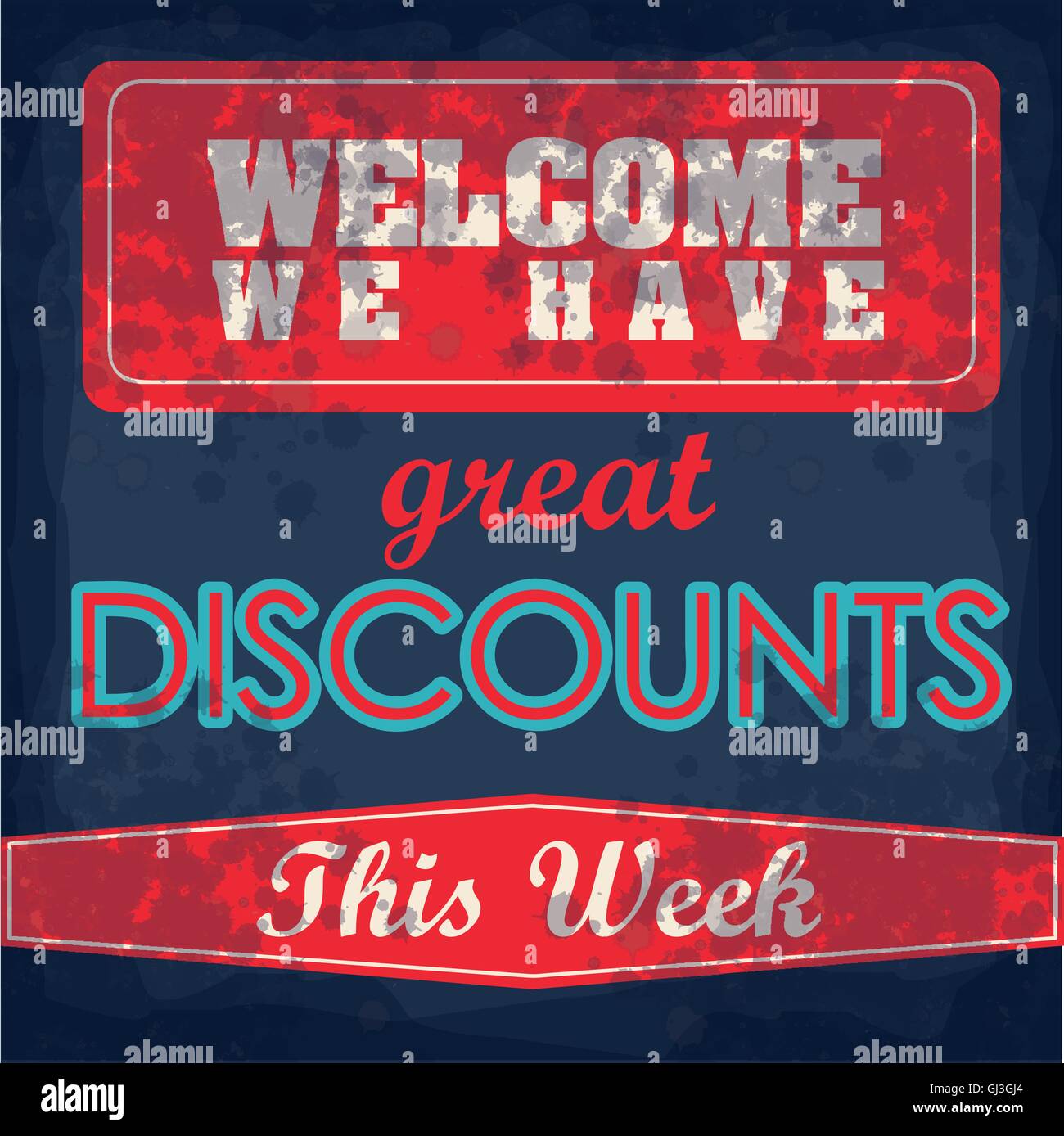 Illustration of Vintage Poster Art Discount poster vector illus Stock