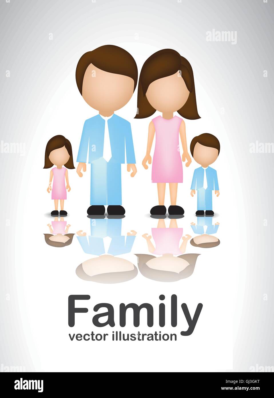 Illustration of family icons isolated on white background vector Stock ...