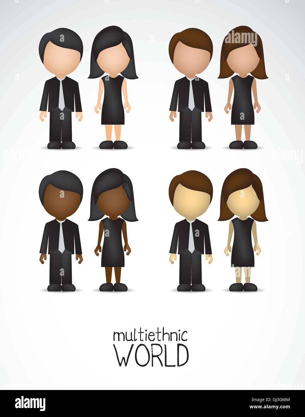Illustration of people of different races multicultural and mult Stock ...