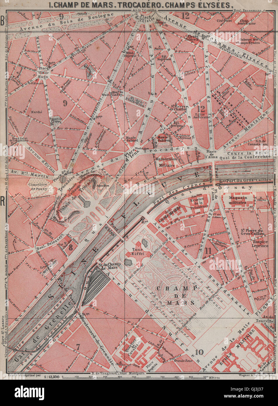 carte paris 8e CHAMP DE MARS TROCADÉRO CHAMPS ÉLYSÉES town city plan. Paris 7e 8e  carte paris 8e CHAMP DE MARS TROCADÉRO CHAMPS ÉLYSÉES town city plan. Paris 7e 8e