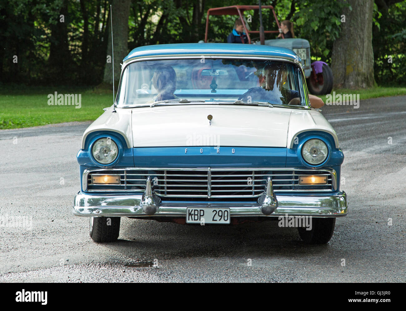TROSA SWEDEN Juli 16 2015 veteran car meeting. FORD RANCHEN Model year 1957. Stock Photo