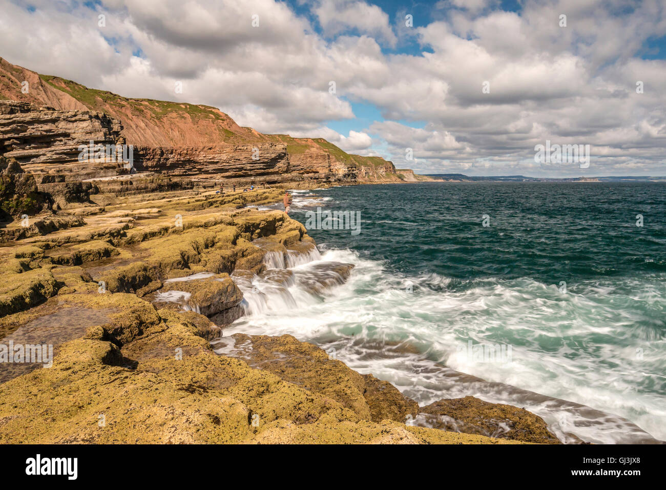 The view towards Scarborough from Filey Brigg below Carr Naze, Filey ...