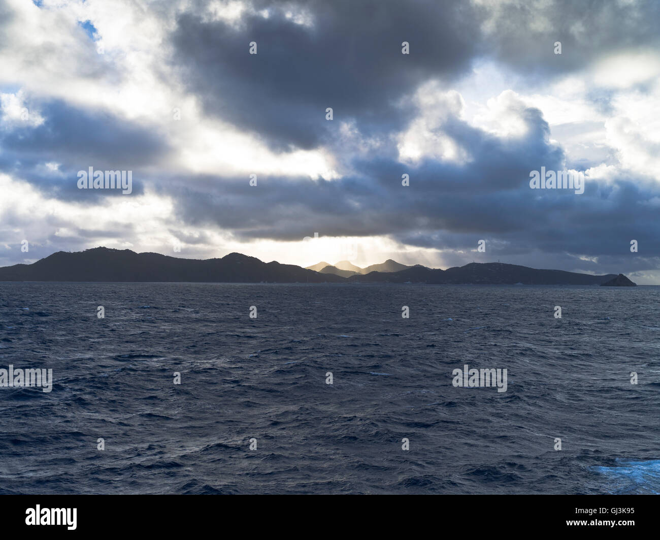 dh  ST BARTHELEMY CARIBBEAN Storm clouds over Caribbean island Stock Photo